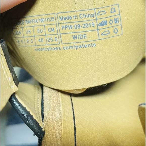 Vionic Sandals – Size 8.5 WIDE Women's Louise Raffia Black Leather Platform NEW - Picture 11 of 12